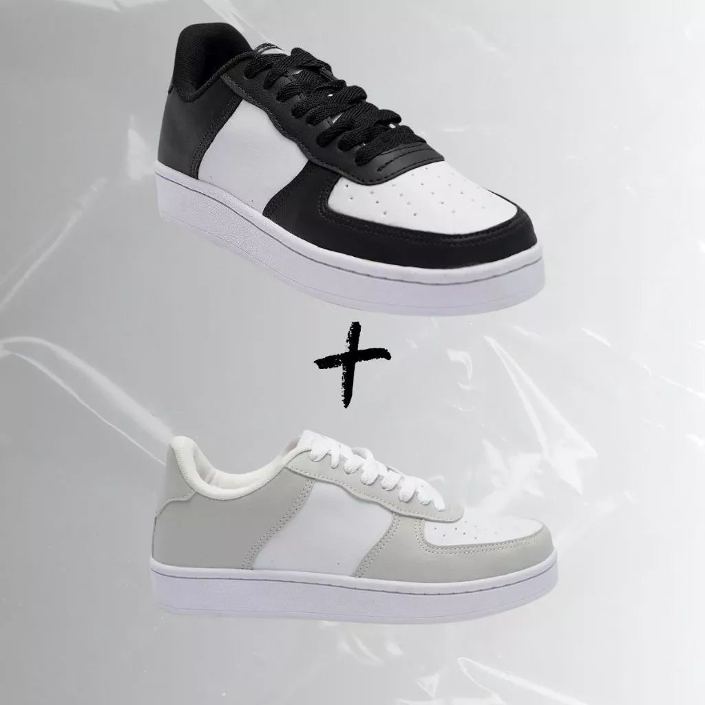 KIT 2 PARES: Tênis Feminino e Masculino - Casual Dia a Dia - Tam 33 a 43 - Uso Duradouro
