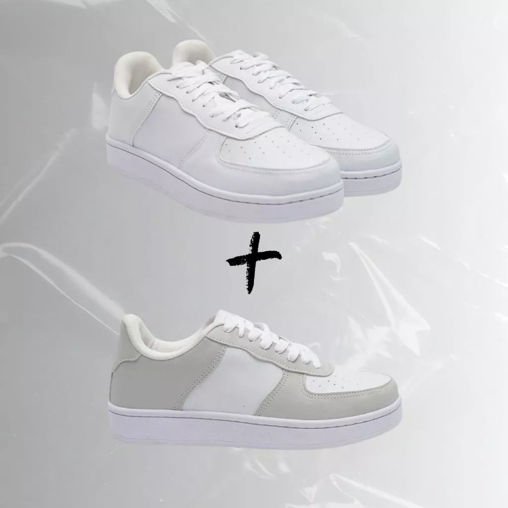 KIT 2 PARES: Tênis Feminino e Masculino - Casual Dia a Dia - Tam 33 a 43 - Uso Duradouro