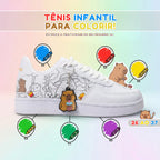 Tênis de Colorir Infantil Feminino Capivara 26 ao 37 Conforto Diversão Escola Passeio e Casual