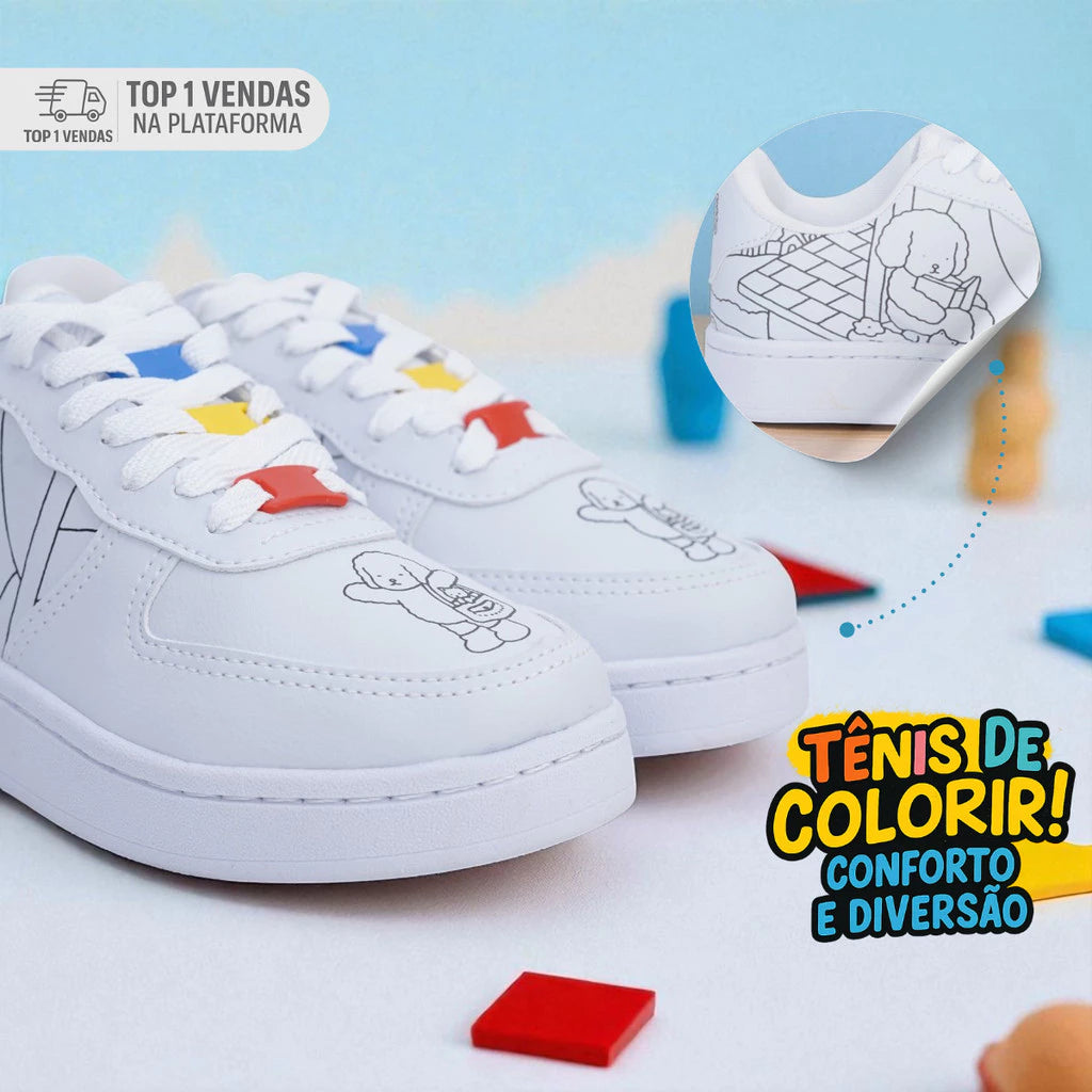 Tênis para Colorido – Menino e Menina do 26 ao 32 | Pinte, Brinque e Use!